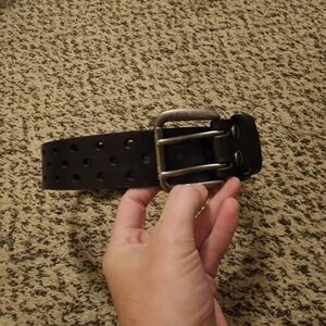 Bed Stu Black Leather Belt with Silver Buckle